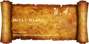 Wettl Aladin névjegykártya